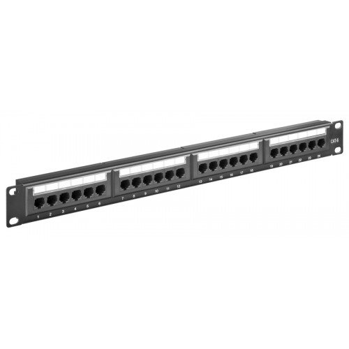 GOOBAY patch panel 93866 19/1U, 24x ports, CAT 6 UTP, μαύρo