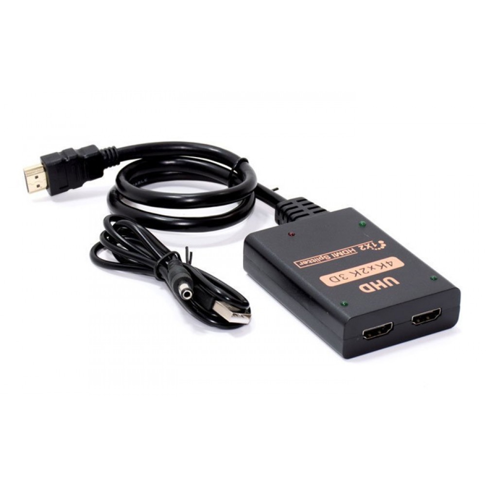 POWERTECH HDMI splitter CAB-H156, 2 σε 1, 4K/60Hz, HDR/HDCP, 50cm, μαύρο