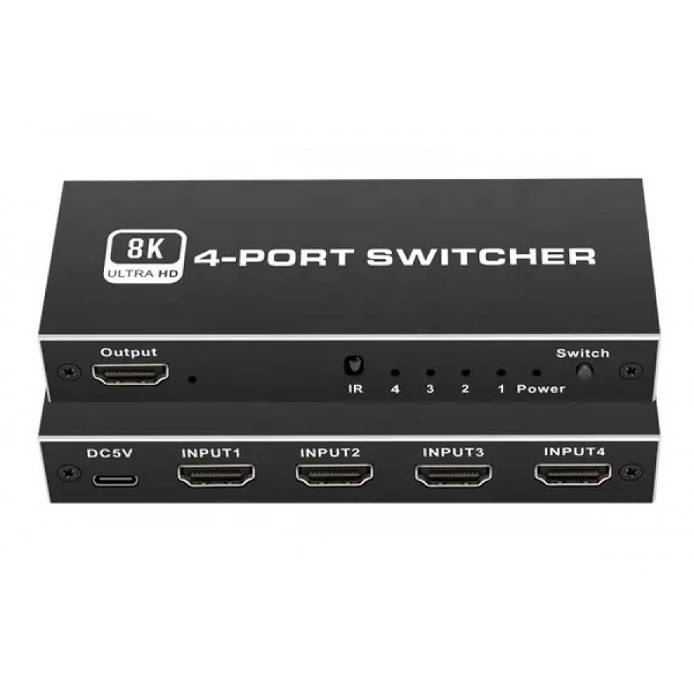 HDMI switch CAB-H149 με τηλεχειριστήριο, 4 σε 1, 8K/60Hz, μαύρο