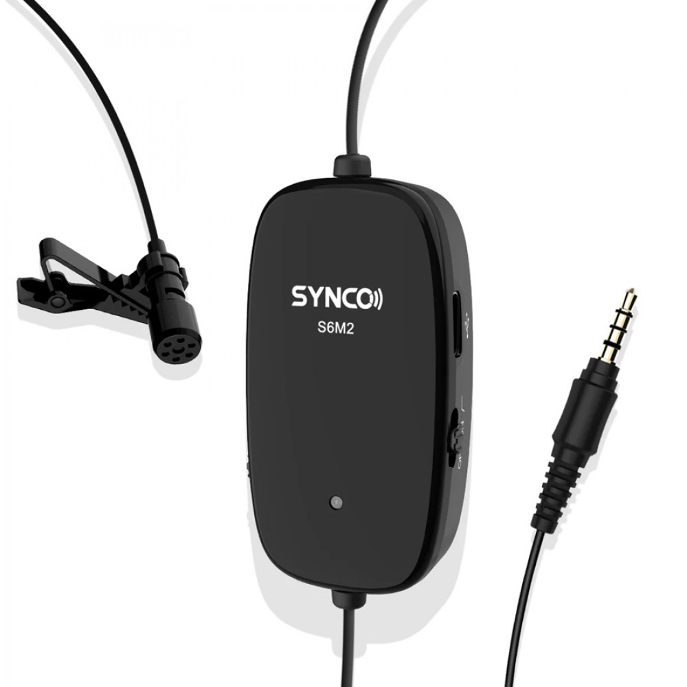 SYNCO μικρόφωνο Lav-S6M2, clip-on, omnidirectional, 3.5mm, 400mAh, μαύρο