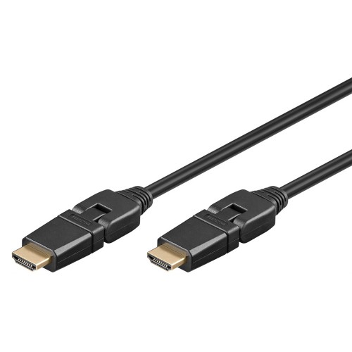 GOOBAY καλώδιο HDMI 61292, Ethernet, 360°, 4K/60Hz, 10.2 Gbps, 5m, μαύρο