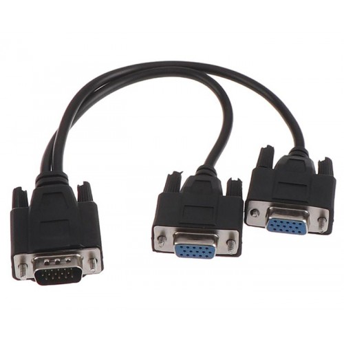 POWERTECH VGA splitter CAB-G039, 2 σε 1, HD, 0.20m, μαύρο