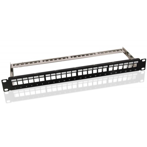 GOOBAY Keystone patch panel 95743, 19/1U, 24x ports, μαύρo