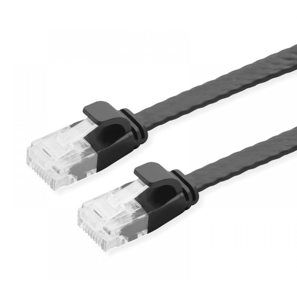 POWERTECH καλώδιο δικτύου CAB-N345, flat, Cat 6a U/UTP, 25cm, μαύρο