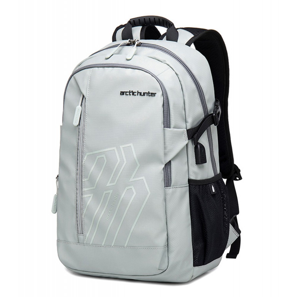 ARCTIC HUNTER τσάντα πλάτης B00387 με θήκη laptop 15.6, 26L, USB, γκρι