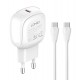 LDNIO φορτιστής τοίχου A1206C με καλώδιο USB-C, 1x USB-C, 27W PD, λευκός