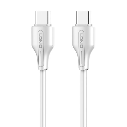 LDNIO καλώδιο USB-C σε USB-C LC121C, 65W PD, 1m, λευκό