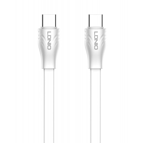 LDNIO καλώδιο USB-C σε USB-C LC131C, 65W PD, 1m, λευκό