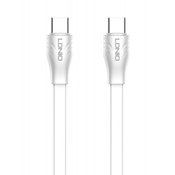 LDNIO καλώδιο USB-C σε USB-C LC132C, 65W PD, 2m, λευκό