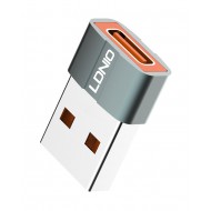 LDNIO αντάπτορας USB σε USB-C LC150, αρσενικό σε θηλυκό, γκρι