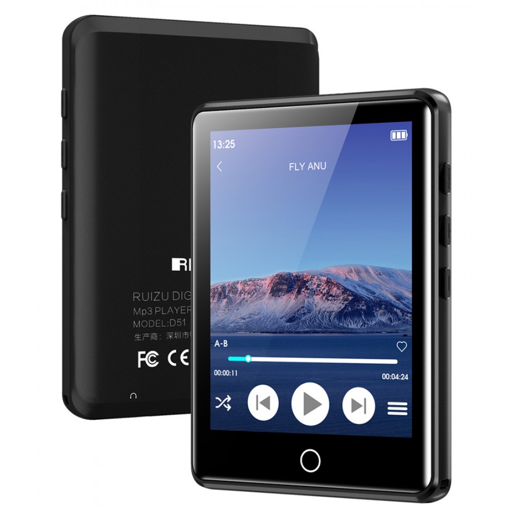 RUIZU MP3 player M6 με οθόνη αφής 2.8, 8GB, ελληνικό μενού, μαύρο