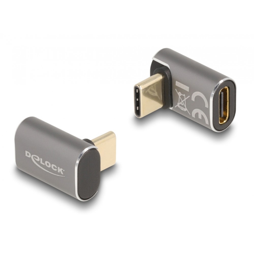 DELOCK αντάπτορας USB-C 60054, αρσενικό σε θηλυκό, 100W, 40Gbps, γκρι