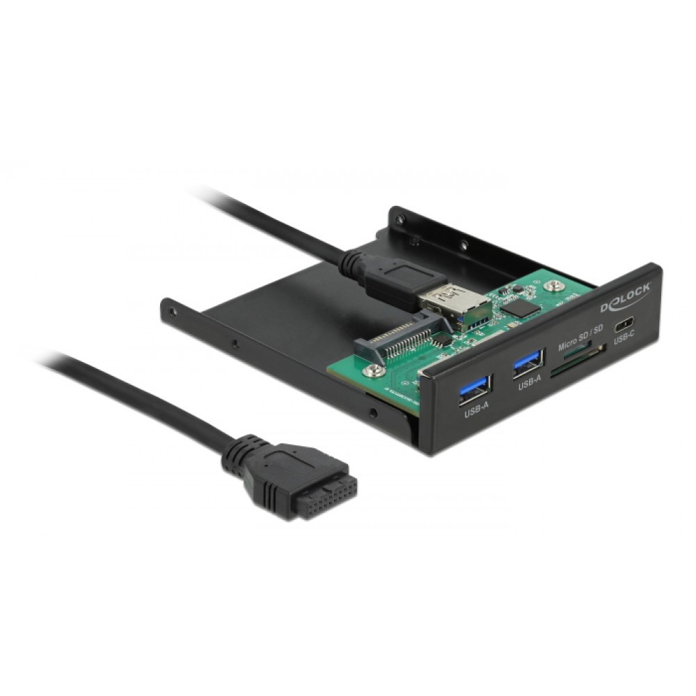 DELOCK front panel 64058, 3.5 σε USB-C, 2x USB & SD/Micro SD