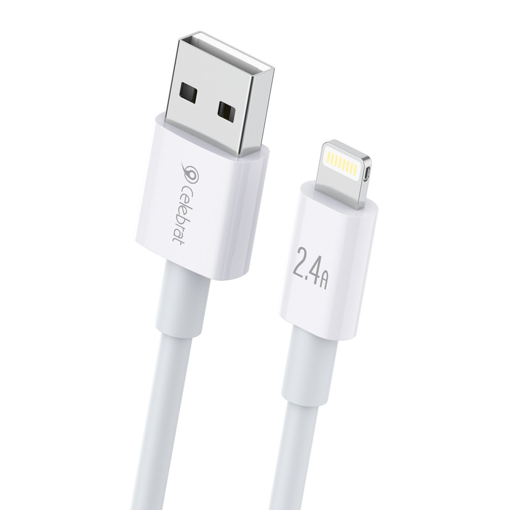 CELEBRAT καλώδιο Lightning σε USB CB-24L, 12W, 1.2m, λευκό