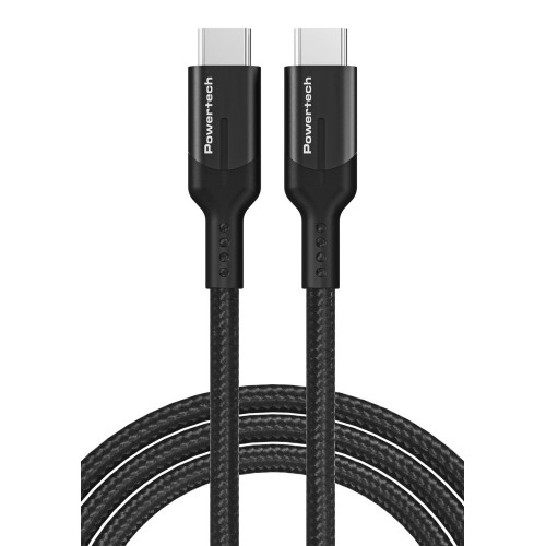 POWERTECH καλώδιο USB-C PTR-0136, PD 100W, 20Gbps, copper, 1m, μαύρο