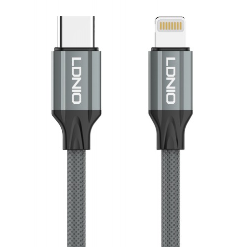 LDNIO καλώδιο Lightning σε USB-C LC441I, 30W PD, 1m, γκρι