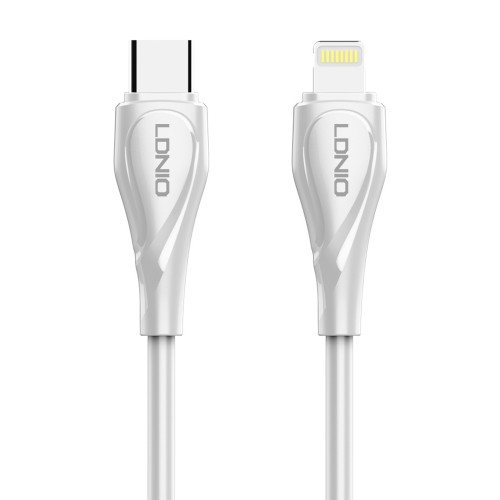 LDNIO καλώδιο Lightning σε USB-C LC611I, 30W PD, 1m, λευκό