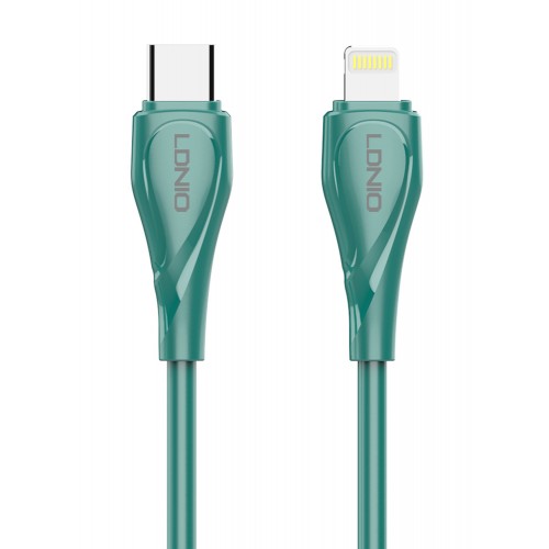 LDNIO καλώδιο Lightning σε USB-C LC611I, 30W PD, 1m, πράσινο