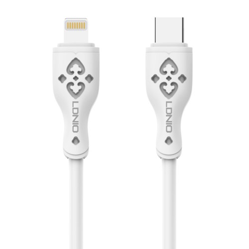 LDNIO καλώδιο Lightning σε USB-C LC812I, 30W PD, 2m, λευκό