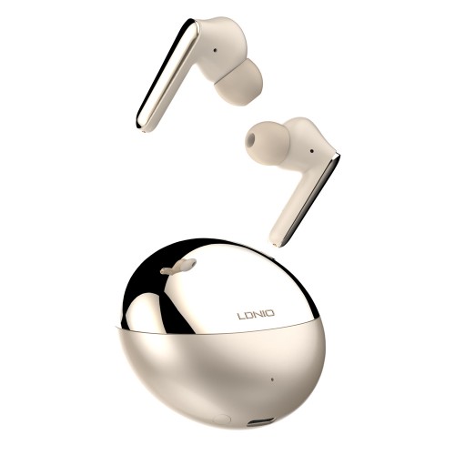 LDNIO earphones με θήκη φόρτισης T01, True Wireless, HiFi, Φ10mm, χρυσά