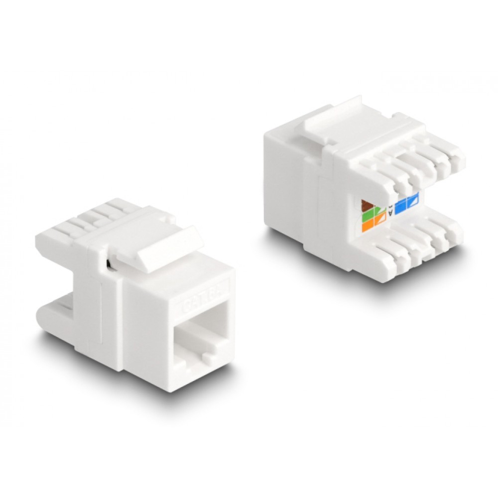 DELOCK keystone module RJ45 σε LSA Cat.6A 88131, toolfree, λευκό