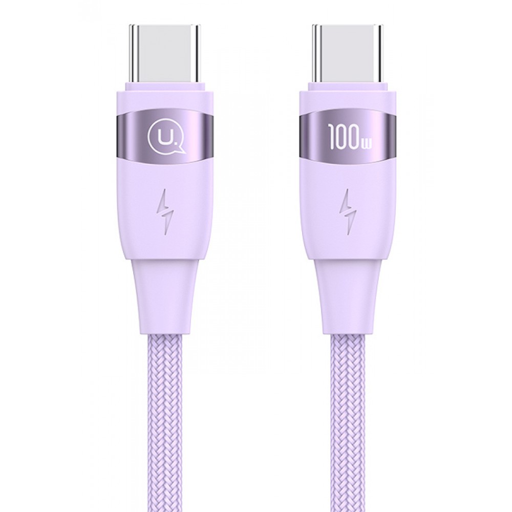 USAMS καλώδιο USB-C σε USB-C US-SJ632, 100W PD, 1.2m, μωβ