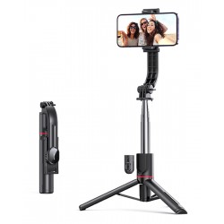 USAMS selfie stick US-ZB256 με τρίποδο, έως 113cm, Bluetooth, μαύρο