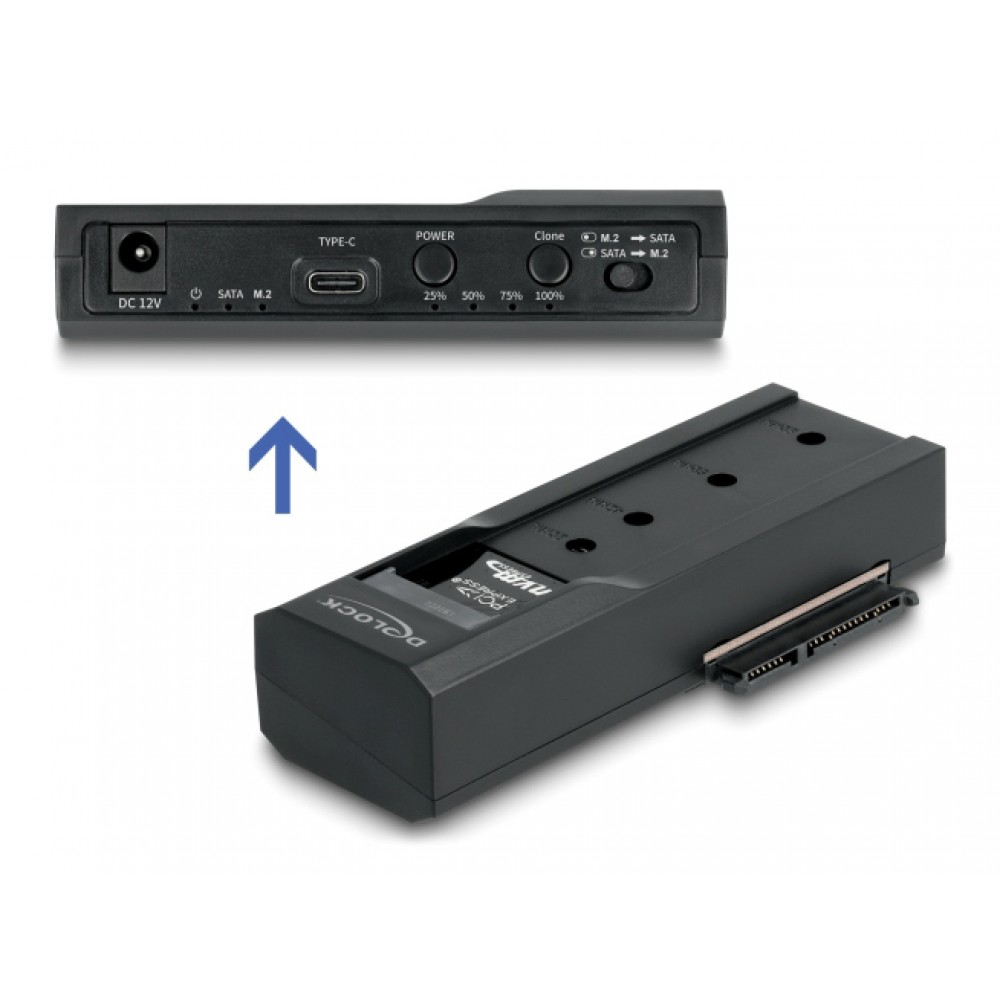 DELOCK docking station 64252 για M.2 NVMe/SATA SSD & HDD, clone function