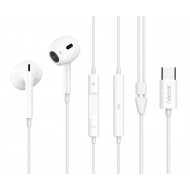 CELEBRAT earphones με μικρόφωνο E400, USB-C σύνδεση, Φ14mm, 1.2m, λευκά