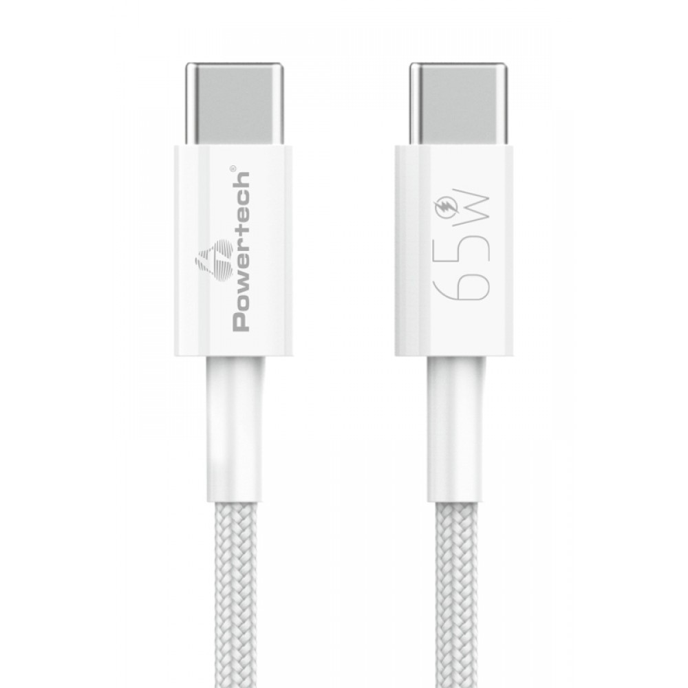 POWERTECH καλώδιο USB-C PTR-0181, 65W, 480Mbps, 1m, λευκό