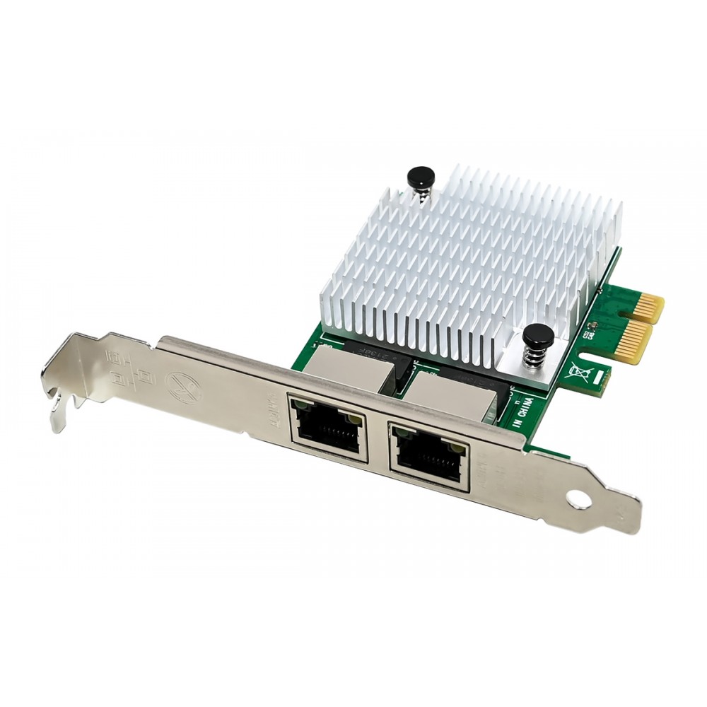 POWERTECH κάρτα επέκτασης PCIe σε 2x RJ45 ST7377, 1000Mbps