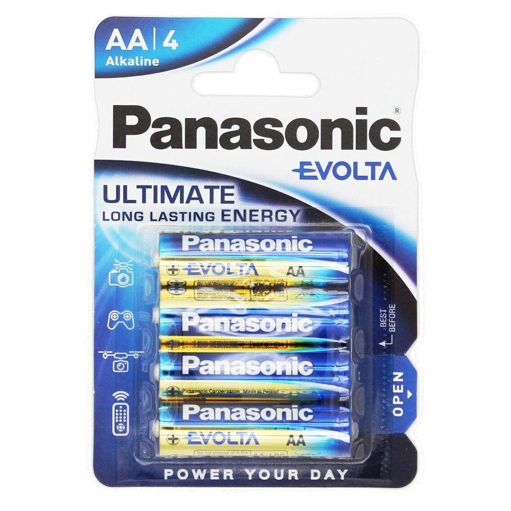 PANASONIC αλκαλικές μπαταρίες Evolta, AA/LR6, 1.5V, 4τμχ