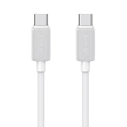 USAMS καλώδιο USB-C σε USB-C US-SJ691, 60W, 480Mbps, 1m, λευκό