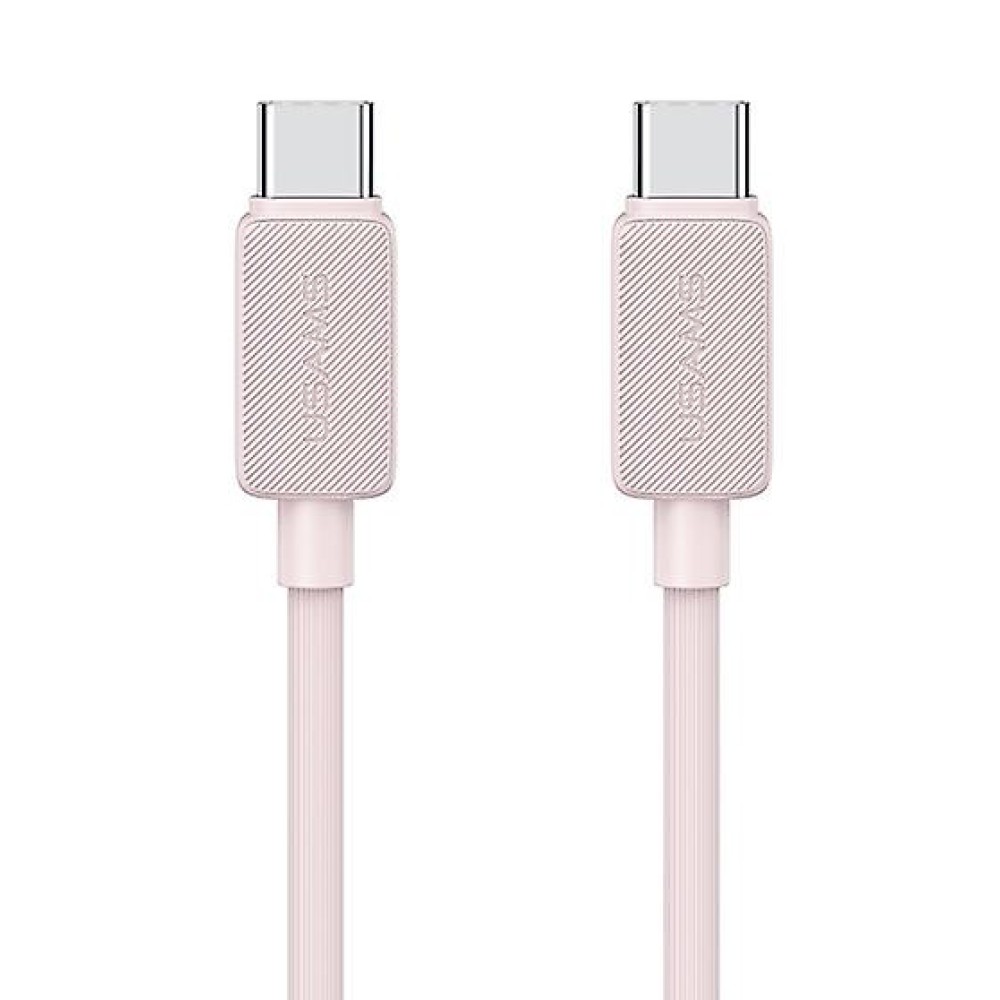 USAMS καλώδιο USB-C σε USB-C US-SJ691, 60W, 480Mbps, 1m, ροζ