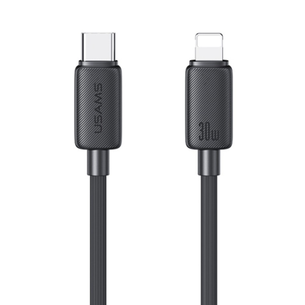 USAMS καλώδιο Lightning σε USB-C US-SJ692, 30W, 480Mbps, 1m, μαύρο