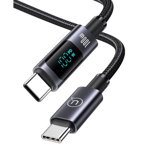 USAMS καλώδιο USB-C σε USB-C US-SJ671, 100W, 480Mbps, 1.2m, μαύρο