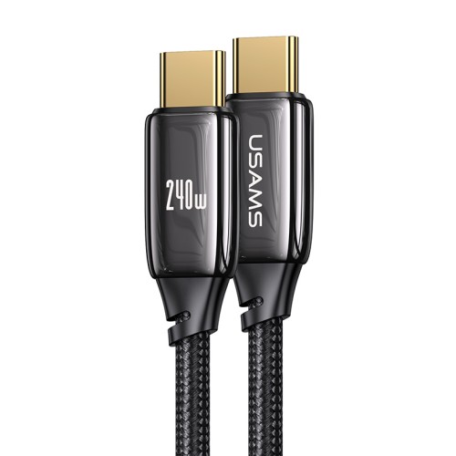 USAMS καλώδιο USB-C σε USB-C US-SJ580, 240W PD 3.1, 480Mbps, 1.2m, μαύρο