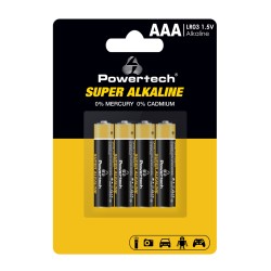 POWERTECH αλκαλικές μπαταρίες Super Alkaline PT-1213, AAA, 1.5V, 4τμχ