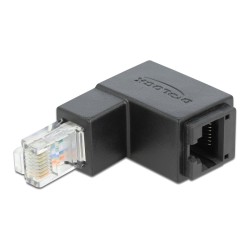 DELOCK αντάπτορας RJ45 86423, CAT 6 UTP, γωνιακός 90°, μαύρος