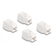 DELOCK Keystone module 86051, RJ45 σε LSA, Cat.6A UTP, λευκό, 4τμχ