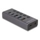 DELOCK USB hub 64248 με διακόπτες, 5x θυρών, 5Gbps, USB/USB-C σύνδεση, γκρι