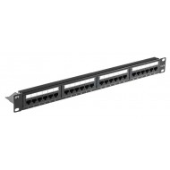 POWERTECH patch panel NETW-0027 για rack 19"/1U, 24 θυρών, CAT 6 UTP, μαύρο