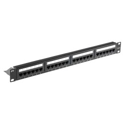 POWERTECH patch panel NETW-0027 για rack 19"/1U, 24 θυρών, CAT 6 UTP, μαύρο