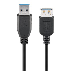 GOOBAY καλώδιο προέκτασης USB 74149, 5Gbps, USB 3.0, 15W, 2m, μαύρο