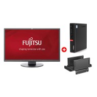 Bundle LENOVO PC ThinkCentre M720Q Tiny, οθόνη 21.5" & βάση PC