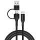 POWERTECH καλώδιο USB & USB-C σε USB-C PTR-0158, PD 60W, copper, 1.5m, μαύρο