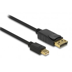 DELOCK καλώδιο mini DisplayPort σε DisplayPort 82698, 4K/60Hz, 21.6 Gbps, 1m, μαύρο