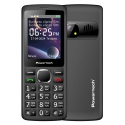 POWERTECH κινητό τηλέφωνο Sentry 4G Bar, 2.4", dual SIM, με κάμερα, μαύρο