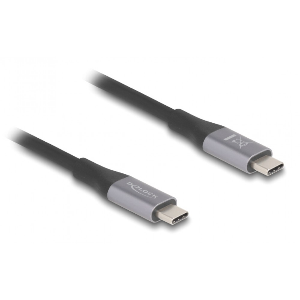 DELOCK καλώδιο USB-C 81192, 240W, 40 Gbps, 8K, 2m, E-Marker, μαύρο