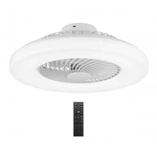 POWERTECH smart ανεμιστήρας οροφής HLL-0172 με LED φως, 36W, Φ55x20cm, λευκός